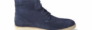 Vizela blue and cream suede lace-up boots