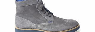Vizela grey and blue suede lace-up boots