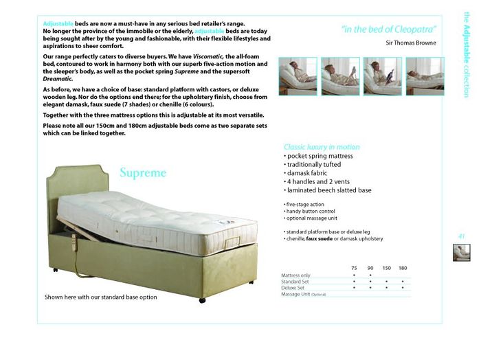 Sweet Dreams Beds Supreme 3ft Single Adjustable Bed