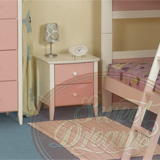 Kipling 2 Drawer Bedside Cabinet in Pink and White finished Rubberwood