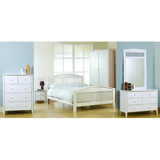 Sweet Dreams Loren 6 Drawer Chest in White finished Rubberwood