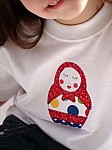Girls Russian Babushka Doll Applique T-shirt