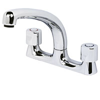 Ellipse Rounded Head Deck Sink Mixer Tap Pair