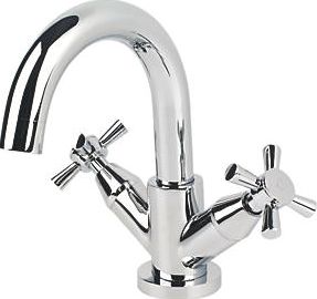 Swirl, 1228[^]57753 Quadra Swan Neck Bathroom Basin Mixer Tap