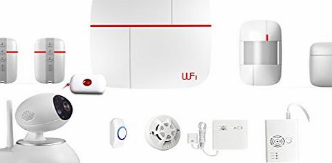 SZABTO ABTO Vcare Wireless Wifi GSM Home Security Alarm System Automatic with Smoke Fire Detector Sensor DIY Kit IOS/Android APP Come with Temperature and Humidity detector/Medical Emergency Button
