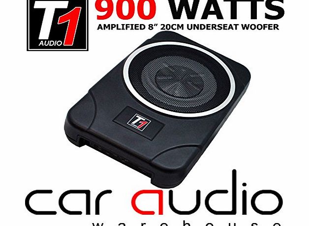 T1 Audio - 8`` 20cm 900 watts Under Seat Active Car Audio Active Subwoofer Sub