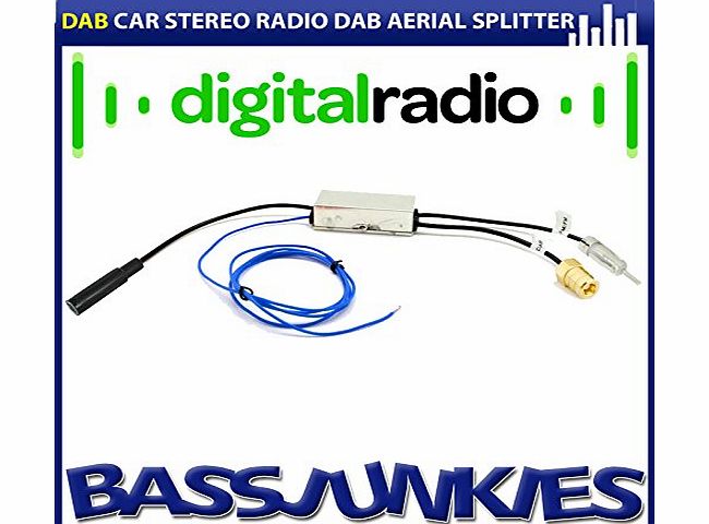 T1 Audio  - DAB DAB  Aerial Antenna Splitter with SMB Connector for Sony Kenwood Alpine Pioneer Blaupunkt DAB Headunits Installation