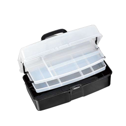 Tackle box - 2 Tray Cantilever - Large (Black)