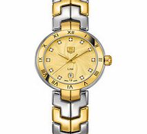 Link 18ct gold-plated diamond watch