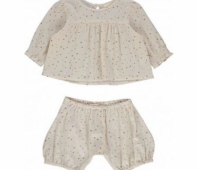 Talc Victoria Bloomer and blouse set White `3