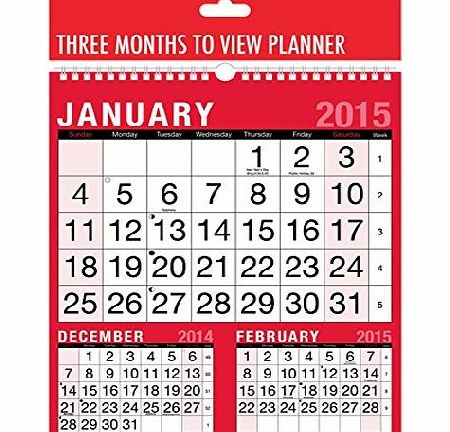 Tallon 2014 three months to view wall planner