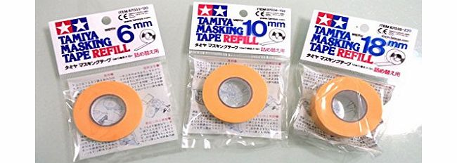 Tamiya 3 pcs of Tamiya 6mm/10mm/18mm Masking Tape Refill Set Paint Spray Models Kit