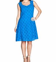 Blue cotton broderie-anglaise dress