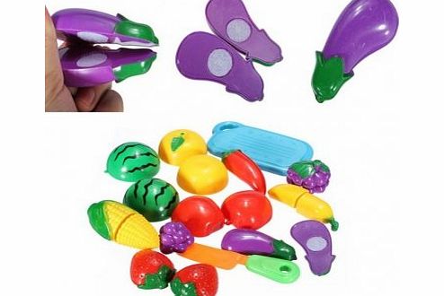 Tanzimarket High Quality 10 in 1 Baby Vegetable Fruit Toy Role Play Kitchen Cutting Set