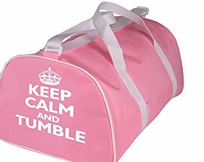 KEEP CALM AND TUMBLE or BACKFLIP Holdall Dance Bag for Gymnastics or Streetdance (Royal - Keep Calm and Backflip)
