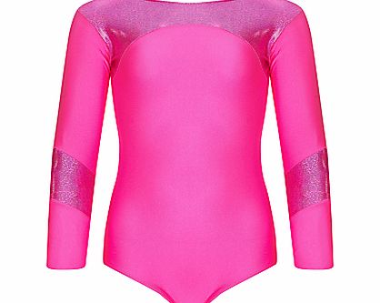 Tappers and Pointers Shine Panel Gym Leotard, Pink