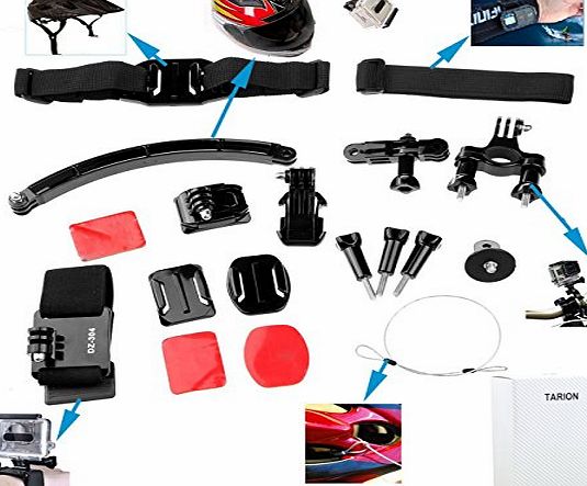 TARION 8 in 1 KT 107 Bike Bicycle Cycling Accessory Kit Package Helmet Front Mount for GoPro HD Hero 4 3  3 2 1 Camera Camcorder