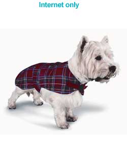 Dog Coat Fleece Lined - Red 16in