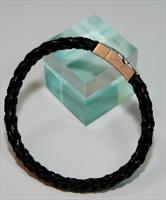 Black Leather Bracelet 19.5cm