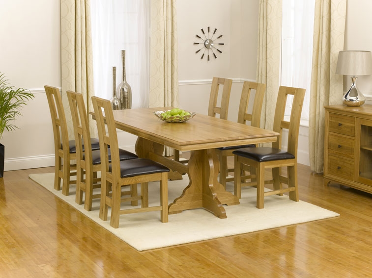 Tavira Oak Dining Table - 180cm and 6 Girona Oak
