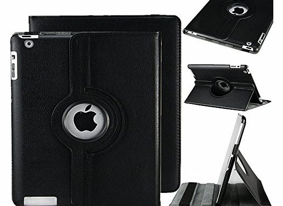 Best Quality Apple Ipad air (2013-14)/ Ipad 5 360 Rotating Magnetic PU Leather Case (Black) Smart Cover Standfor Apple Ipad air (2013-14)/ Ipad 5