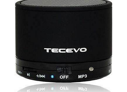 TECEVO S10 Black Portable Bluetooth Speaker With Handsfree, Built in TF Card (MicroSD) Reader, AUX In Port, 3W RMS Vibration Mini Stereo Speaker With Deep Bass