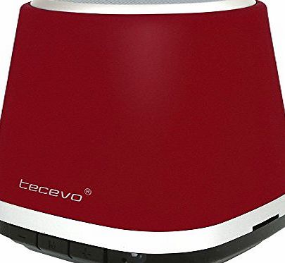 TECEVO T1 Wireless Bluetooth Speaker Ultra Portable And Rechargeable Stereo Sound With Microphone For Handsfree Call Built-in Micro SD Card MP3 Player (Red)
