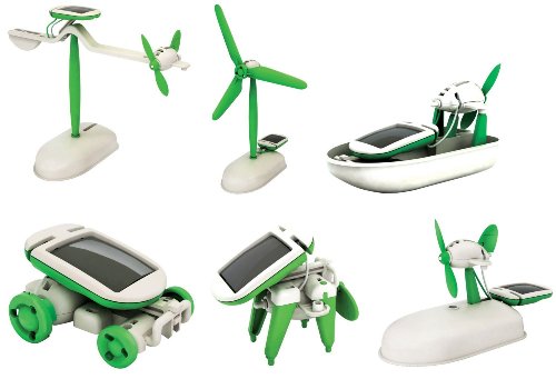 TechAffect 6 in 1 Educational Solar Energy Robot Kit - transforming robo toy - construction kit