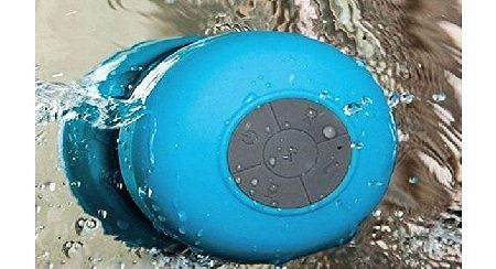TechCode Mini Ultra Portable Waterproof Bluetooth Wireless Stereo Speakers with Suction Cup for Showers Bathroom, (BLUE)