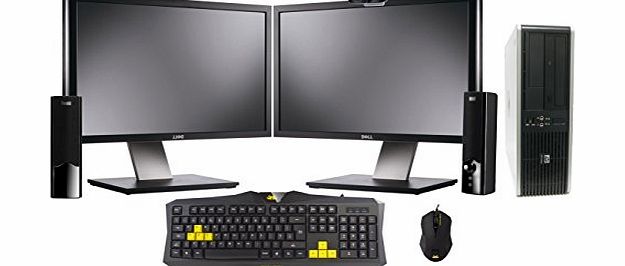 Home Office Gaming PC Dual 19`` Multi Monitors - 1TB 1000GB Storage - 8GB RAM - Dual Core Processor - Dedicated Nvidia GT730 Graphics Card HDMI - Keyboard Mouse Speakers & Webcam - Multimedia &