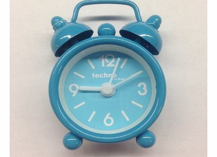 GENEVA DGW Mini Alarm Clock in Traditional mini bell style. Perfect gift or for travelling (Six colours available, each sold separately) (Sky Blue)