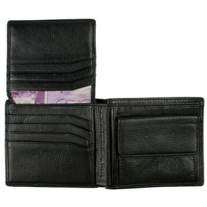 Black Brunwic Leather Coin Wallet by