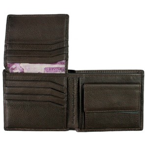 Brown Brunwic Leather Coin Wallet by