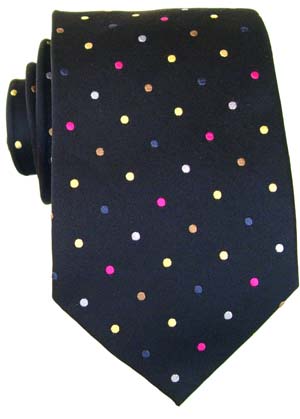 Navy Spotty Silk Tie by