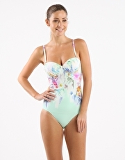 Ted Baker Sugar Floral Casee Padded Cup Swimsuit - Pale