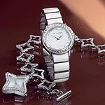 Womens White Enamelled Stone Set Bracelet Watch