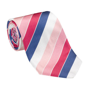 Ted Baker Woven Stripe Tie- Pink