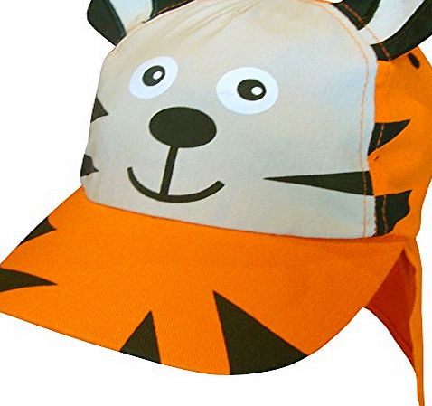 TeddyTs Boys amp; Toddlers Tiger and Monster Legionnaire Style Summer Sun Beach Cap (3-5 Years (52cm), Tiger)