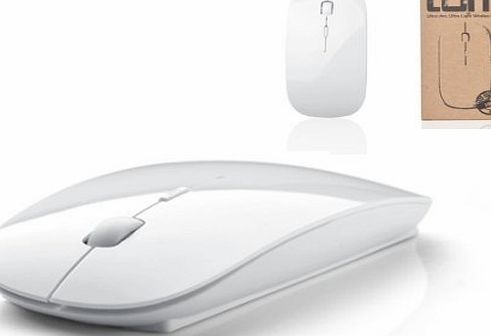 Tedim Ultra Slim/Small Wireless Optical Mouse for Apple Mac Book/Laptop - White
