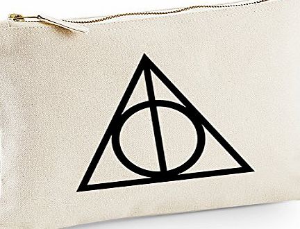 TeeIsland Harry Potter Triangle Make-Up Bag / Accessories Case (Small 11.5cm x 20cm, Cream/Natural)