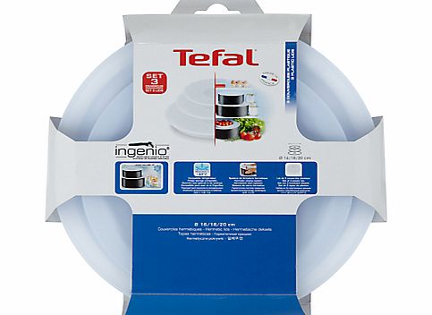 Tefal Ingenio Plastic Lid Set, Pack of 3