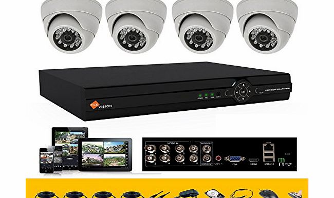 4x 700TVL CCTV System Complete kit CMOS Outdoor Cameras 4 Ch DVR Hard Drive 2000GB 2TB HDD WD1 960H DVR