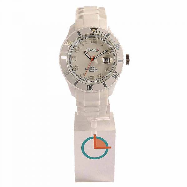 Tempo Cadenza White Unisex Watch