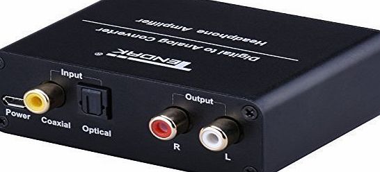 Tendak Portable Headphone Amplifier AMP Digital to Analog Audio Converter DAC Coaxial Optical Toslink SPDIF Input L/R 3.5mm Audio Output 192KHz