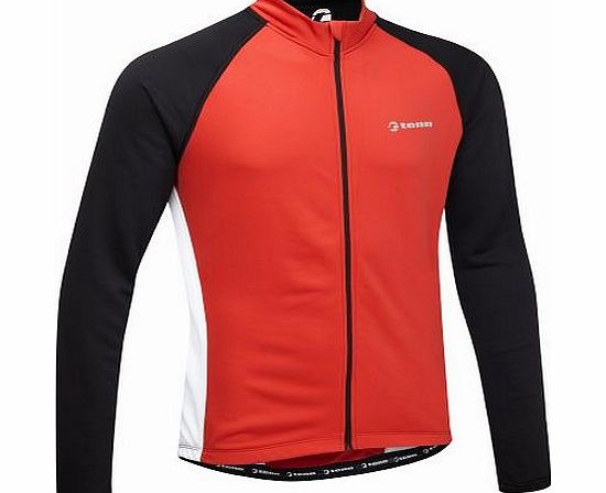 Tenn Mens Winter Weight II Cycling Race Jersey - Long Sleeve - Black/Red 2XL