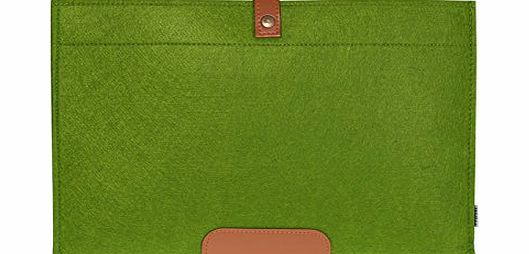 Ultraportable Wool Felt Laptop Sleeve Case for Apple Macbook Air Pro Notebook 13.3`` Green with Tera Dust Cloth
