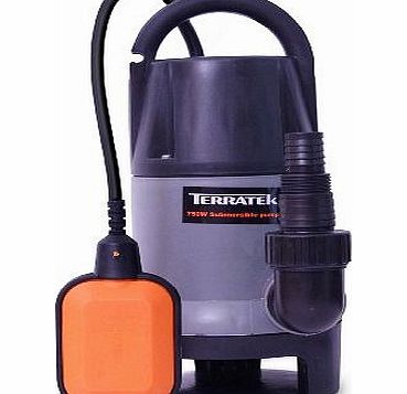 Terratek - 750 watt Submersible Dirty and Clean Water Pump with Float Switch - Flow Rate of 13,000 litres per hour