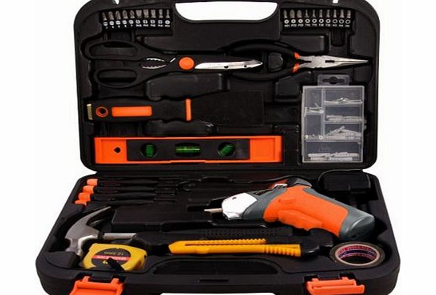 35Pcs Household DIY Tool Set, Comes complete with 3.6V Cordless Screwdriver with LED worklight, comes in a carry case