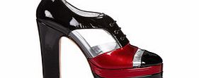 Terry De Havilland Black and red patent leather heels