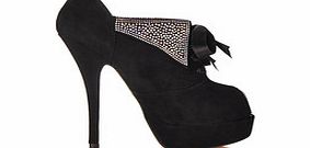 Emma black suede crystal ankle boots